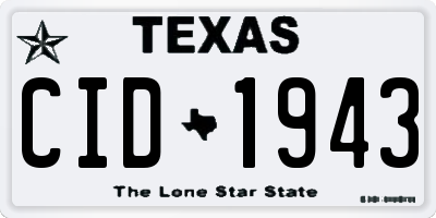 TX license plate CID1943