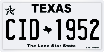 TX license plate CID1952