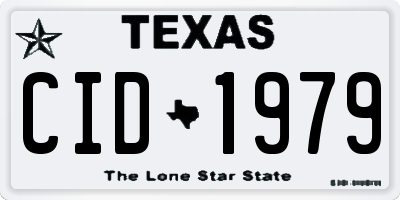 TX license plate CID1979