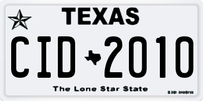 TX license plate CID2010