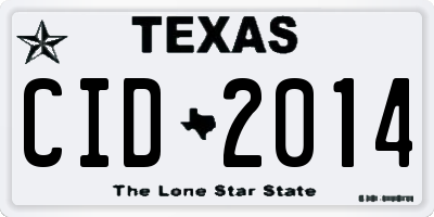 TX license plate CID2014