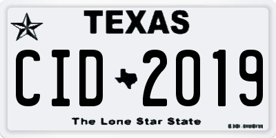 TX license plate CID2019