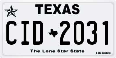 TX license plate CID2031