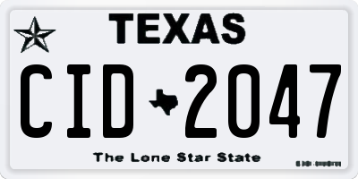 TX license plate CID2047
