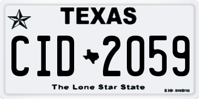 TX license plate CID2059