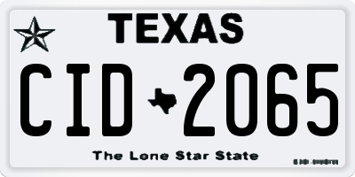 TX license plate CID2065