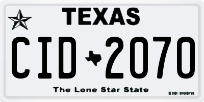 TX license plate CID2070
