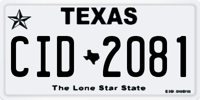 TX license plate CID2081