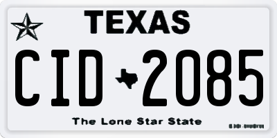 TX license plate CID2085