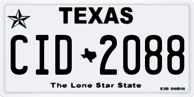 TX license plate CID2088