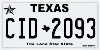 TX license plate CID2093