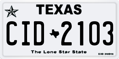 TX license plate CID2103