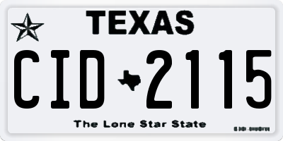 TX license plate CID2115