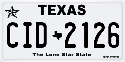 TX license plate CID2126