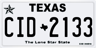 TX license plate CID2133