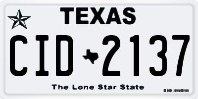 TX license plate CID2137