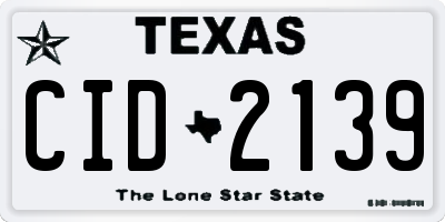 TX license plate CID2139