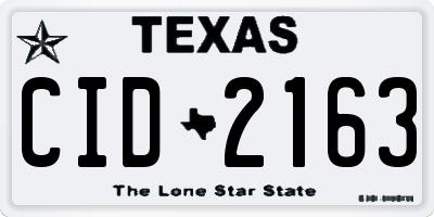 TX license plate CID2163