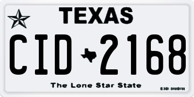 TX license plate CID2168