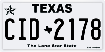 TX license plate CID2178