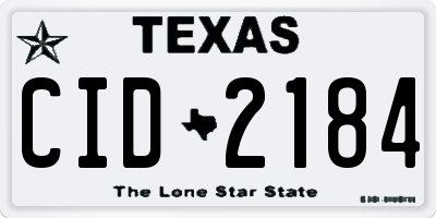 TX license plate CID2184