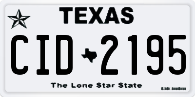 TX license plate CID2195