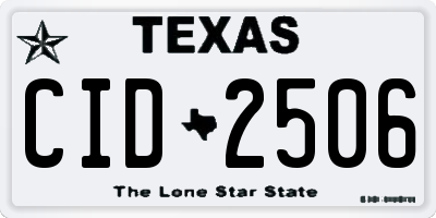 TX license plate CID2506