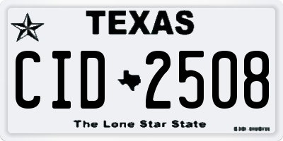 TX license plate CID2508