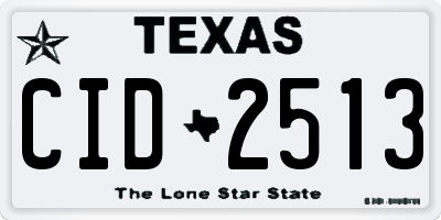 TX license plate CID2513