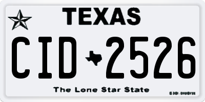 TX license plate CID2526