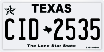 TX license plate CID2535