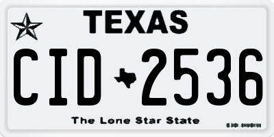 TX license plate CID2536