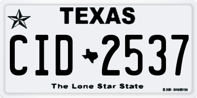 TX license plate CID2537