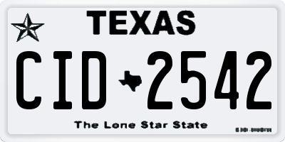 TX license plate CID2542