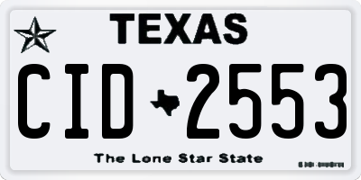 TX license plate CID2553