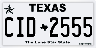 TX license plate CID2555