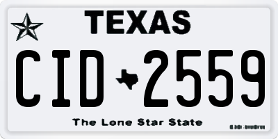 TX license plate CID2559