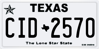 TX license plate CID2570