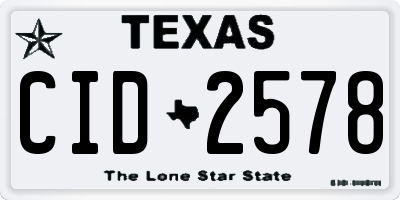 TX license plate CID2578