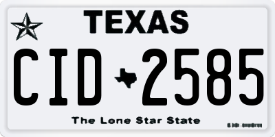 TX license plate CID2585