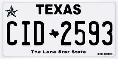 TX license plate CID2593