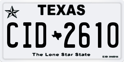 TX license plate CID2610