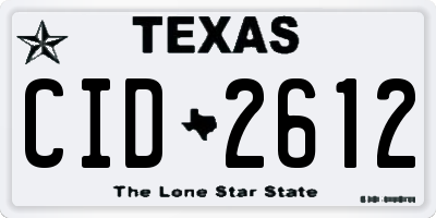 TX license plate CID2612