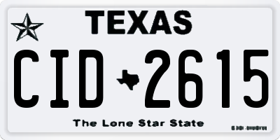 TX license plate CID2615