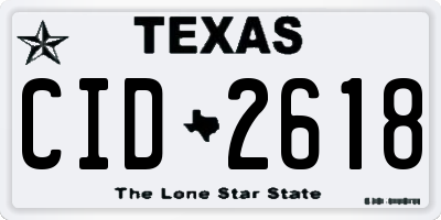 TX license plate CID2618
