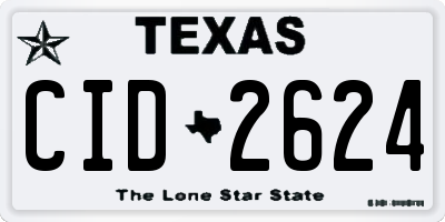 TX license plate CID2624