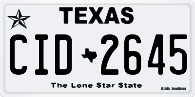 TX license plate CID2645