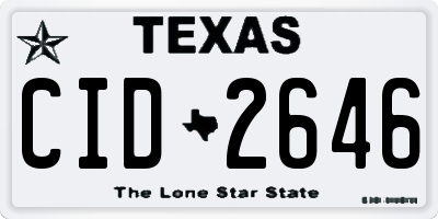 TX license plate CID2646