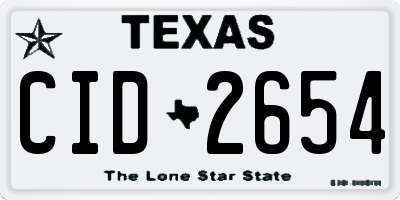 TX license plate CID2654