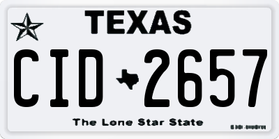 TX license plate CID2657